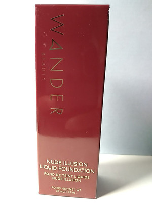 WANDER BEAUTY Nude Illusion Liquid Foundation, GOLDEN MEDIUM, 1 Fl Oz / 30mL NIB