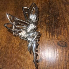 Silver Rhinestone Fairy Hair Clip  Elf Pixie Metal Claw Accessory thinkerbell
