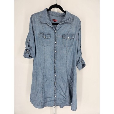 merona denim shirt dress Womens Merona Belted Denim Shirt Dress
