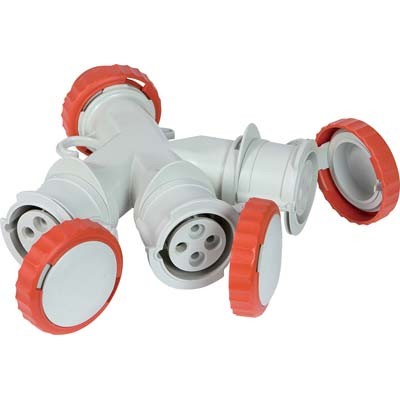 Adattatore FME Spina e Presa Rossa 16A 3P+T IP44 - Qualità Certificata