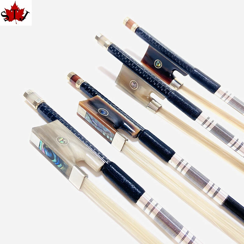 Violin part: 1pcs Professional black Carbon fiber violin bow 4/4,Copper Mounted - Image 2 of 4