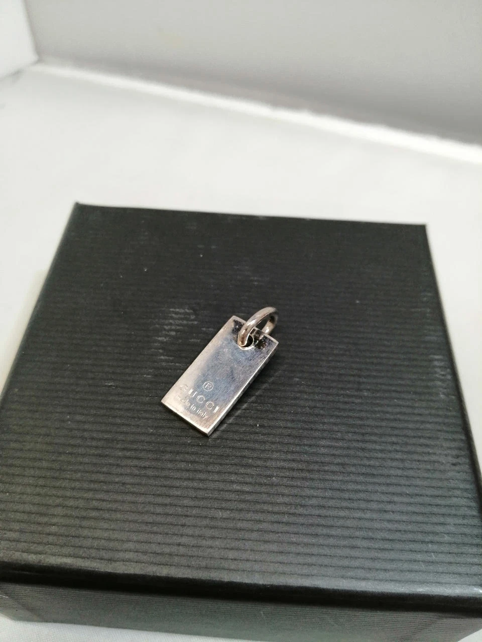 Ciondolo Targa Logo Marchio Gucci Originale Top Starling Argento 925