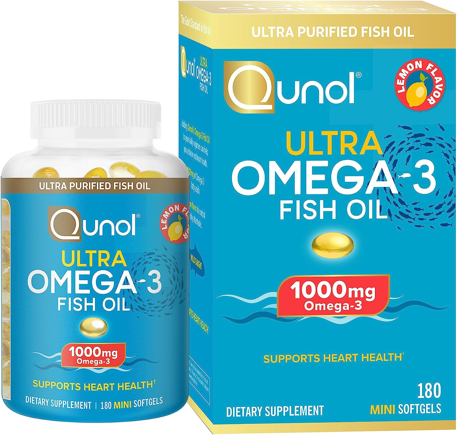 Fish Oil Omega 3 Mini Softgels, 1000Mg Omega 3 EPA + DHA, Ultra Pure Supplements