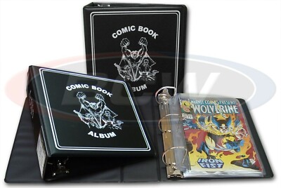 BCW 3''  Comic Book Collector's Album (Black) 3 Ring Binder Holds Pocket Pages