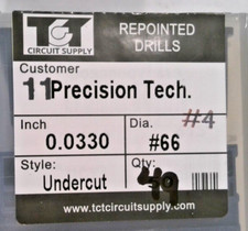 TCT REPOINTED DRILLS UCY 66 0.0330" DIA 0.433" FLUTE LOT OF 49 