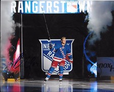 OSCAR LINDBERG SIGNED NEW YORK RANGERS 8X10 ENTERANCE PHOTO W/COA