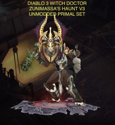 Diablo 3 - PS4/5 - Hexendoktor Primal Unmodded Set Zunimassa's Haunt V3 für HC