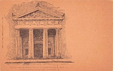 Cleveland OH Citizens Building Portico Entrance Artist Drawing Vtg Postcard D50