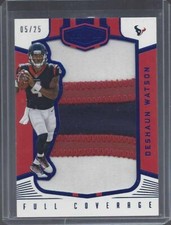 DESHAUN WATSON 2017 PLATES & PATCHES FULL COVERAGE BLUE JUMBO 3 CLR PATCH RC /25