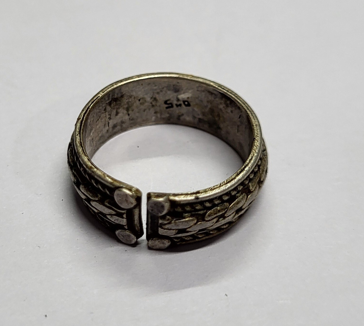Adjustable Oxidized Round Band Ring Solid 925 Ste… - image 12