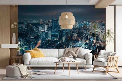 3D Night City View Wallpaper Wall Mural Removable Self-adhesive 448