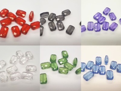 10 Stück Perlen, Acrylperlen, Rechteck, Schmuck, Armband, Kette transparent KAP2