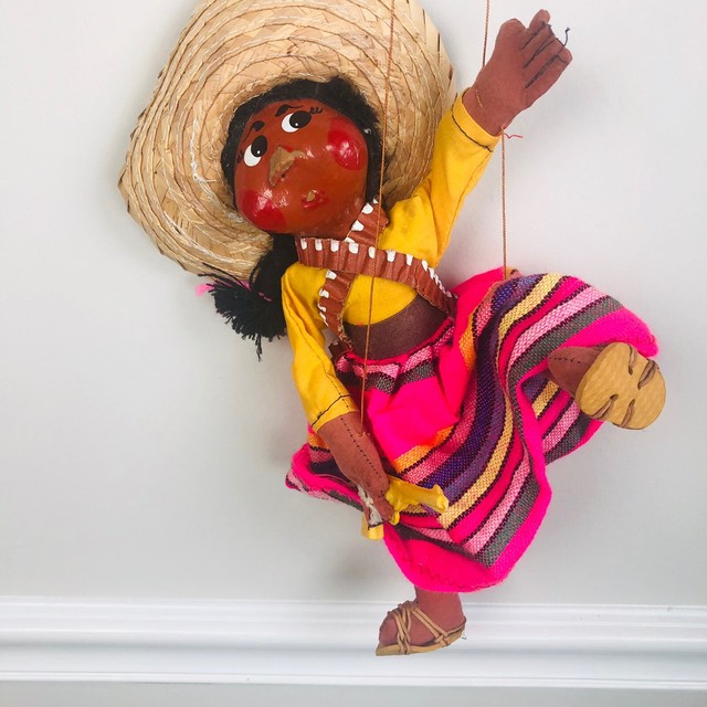 Vintage Southwestern woman puppet with gun mexican eBay