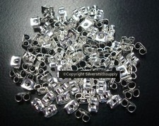 100 Silver plt post earring butterfly backs stoppers clutches wire nuts fpe002b