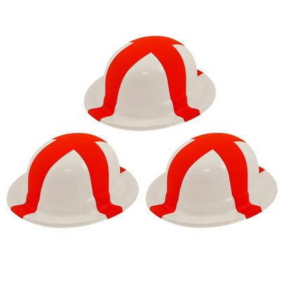 3er-PACK ST GEORGE KUNSTSTOFF BOWLER HÜTE ENGLAND FLAGGE RUGBY SPORT KOSTÜM