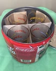 Vintage 1999~Metal Coke Can Bank - Jumbo COCA-COLA Tin W/4 15oz Coke Glasses