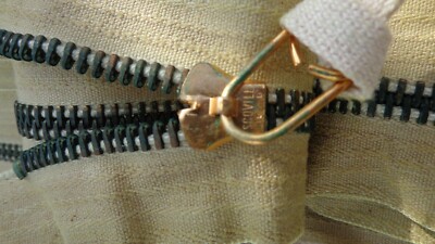 Vintage SCOVILL GRIPPER ZIPPER/USA 9mm Double Pull Zipper, Natural