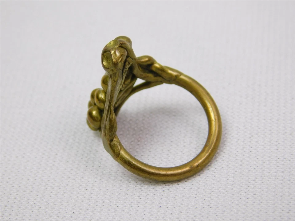 Anillo Brutalista Modernista Vintage Latón o Bronce Talla 5.5 Foto 3 de 4