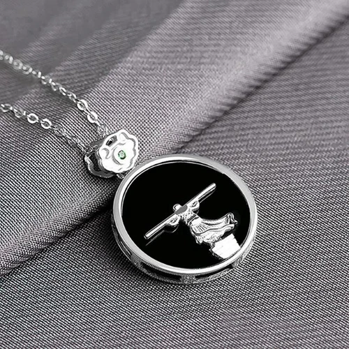 Zertifizierte natürliche dunkelgrüne HeTian Jade toller Salbei Retouren Anhänger 925 Silber - Bild 6 von 15