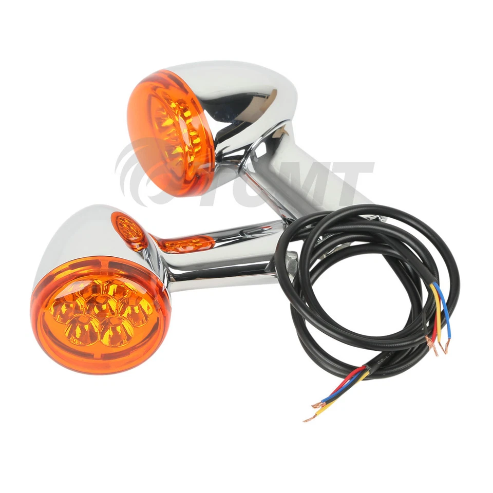 Rear Turn Signals Lights Indicator Amber Fit For Harley Sportster 883 1200 92-up - Image 3 of 4