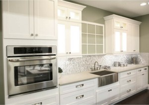 Shaker White Kitchen Cabinets Sample Door Rta All Wood In Stock