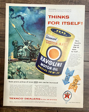 Original Vintage Texaco Ad: Havoline Oil, Thinks for Itself!