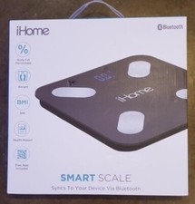 iHome Smart Scale BT Connectivity, Weight Composition, BMl, W/ Smart Phone App