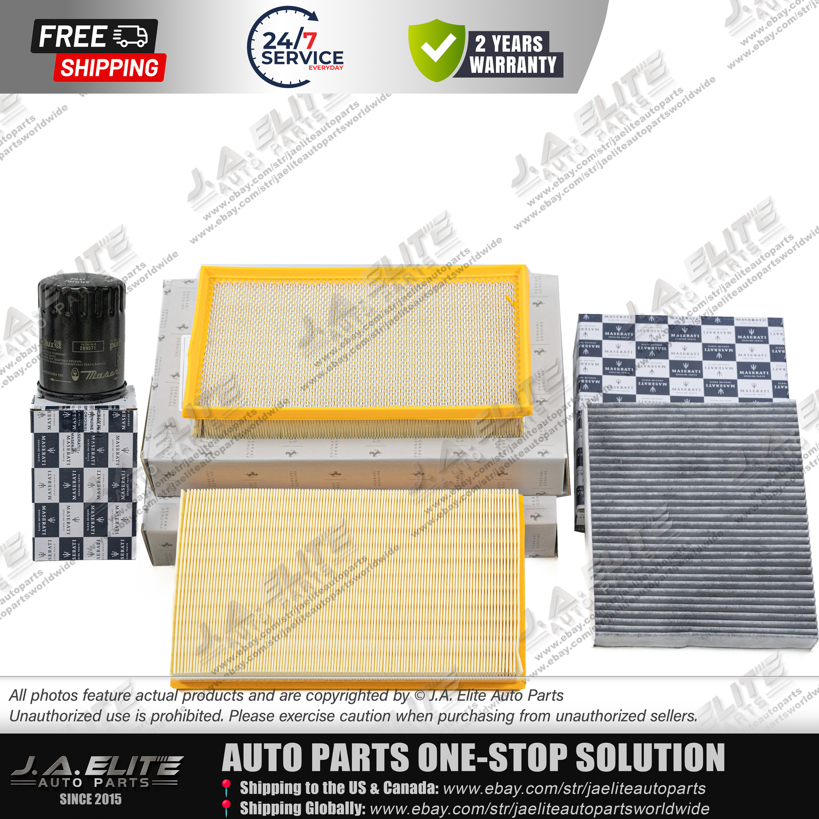 4pcs Air Filter & Pollen Filter & Oil Filter for Ferrari 599, 612
