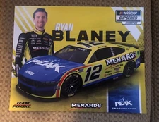 Nascar Driver #12 Ryan Blaney Peak Performance 2024 Postcard