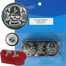 20 mm No-Sew Brass Replacement Jean Tack Buttons (0E21_6)  6 CT.