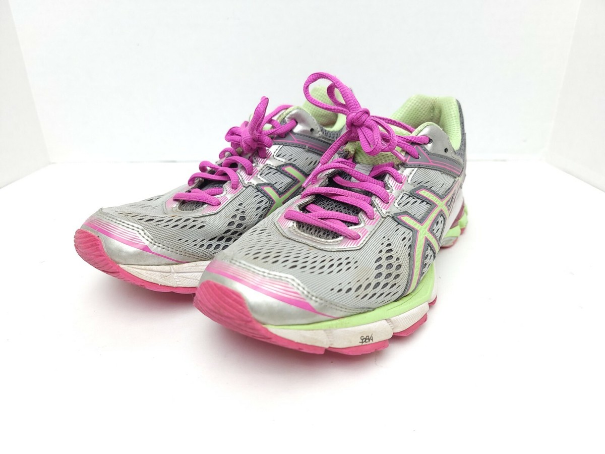 Asics Womens GT 1000 T5A7N Gray Pink Running Shoes Lace Up Low