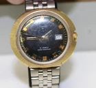 Vintage 1970s Timex Electronic Date Men's Gold UFO 21j Wrist Watch Runs