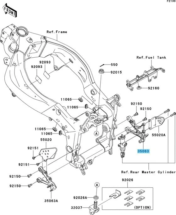 Marco delantero genuino Kawasaki Ninja ZX-6R ZX636 05-06 Stay RH 35063-0419-458 OEM Foto 4 de 4
