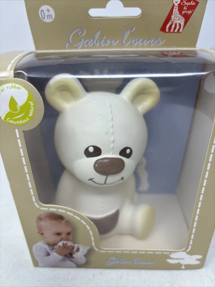 Vulli Gabin The Bear Rattle Kid's White Natural Rubber Teeth Toy 0+ Mo La Giraff - Image 2 of 4