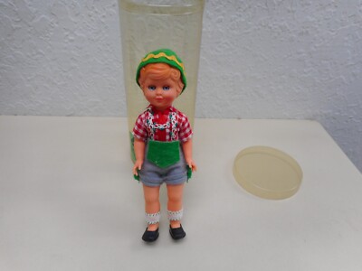 Vintage Wilhelm Trachten 5 1/2'' German Bayern Doll Open Close Blue Eyes Germany