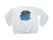 Vtg 1995 COMPAQ Computer Sweatshirt Beyond The Summit Hanes White Size Large 90s