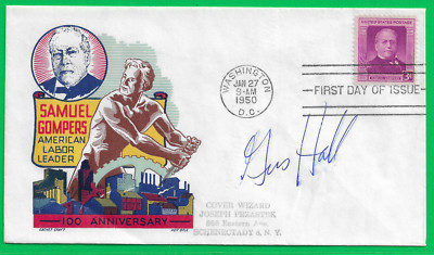 Gus Hall US Communist Presidental Canidate Signed ''Gompers Labor Leader FDC '50''
