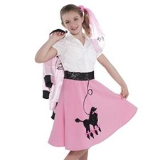Poodle Skirt Pink Suit Yourself Fancy Dress Up Halloween Child Costume Accessory