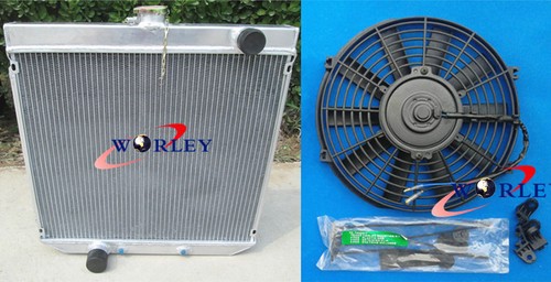 3 ROW ALUMINUM RADIATOR & FANS FOR FORD XY XW 302 GS GT 351 CLEVELAND ...
