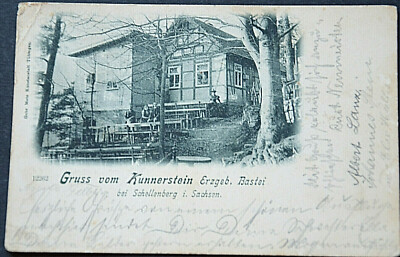 48859 POSTCARD Greeting Kunnerstein Ore Mountains Bastei Schellenberg Saxony