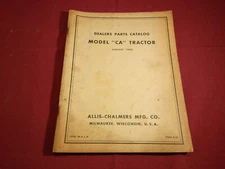 AUG 1960 Allis-Chalmers Model CA Tractor Dealer Parts Calalog - LOTS of Diagrams