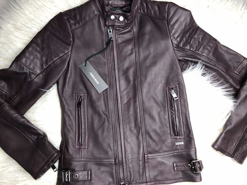 Diesel Women's Lily Moto Leather Zip Up 