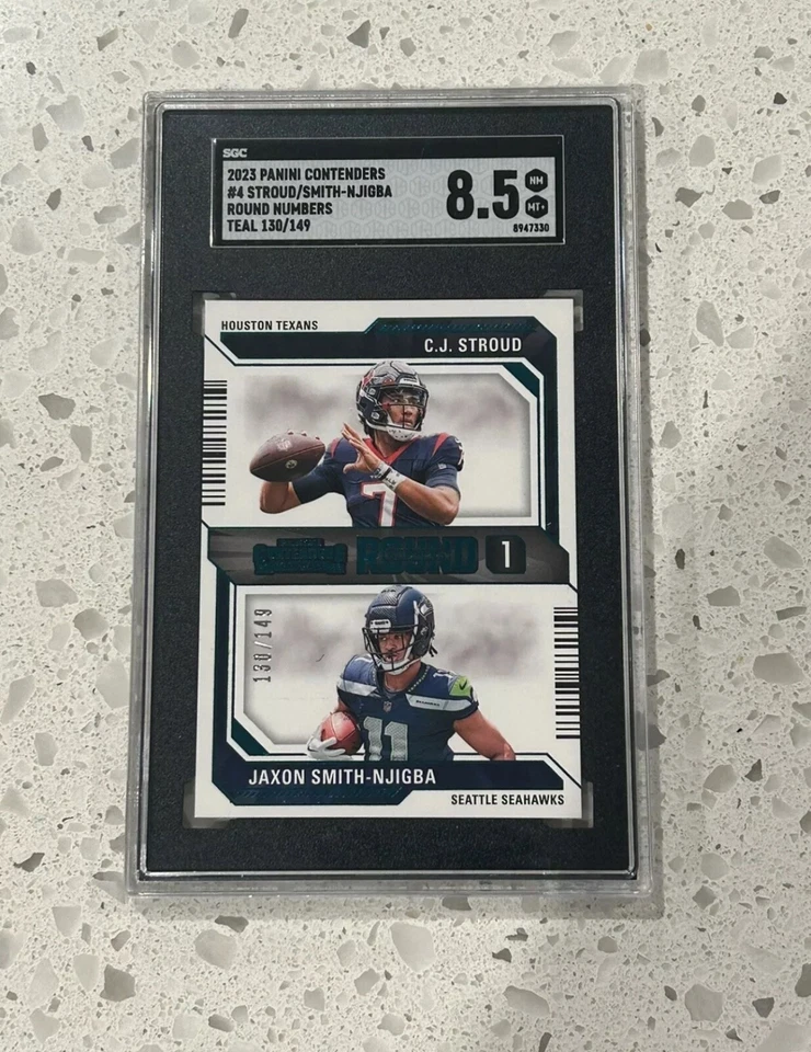 2023 Contenders Cj Stroud Jaxon Smith-Njigba Teal /149 Round Texans - SGC 8.5 🔥 - Image 3 of 3