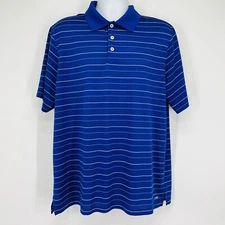 Champion Men's Blue Golf Polo Shirt Stripe Duo Dry Size XL