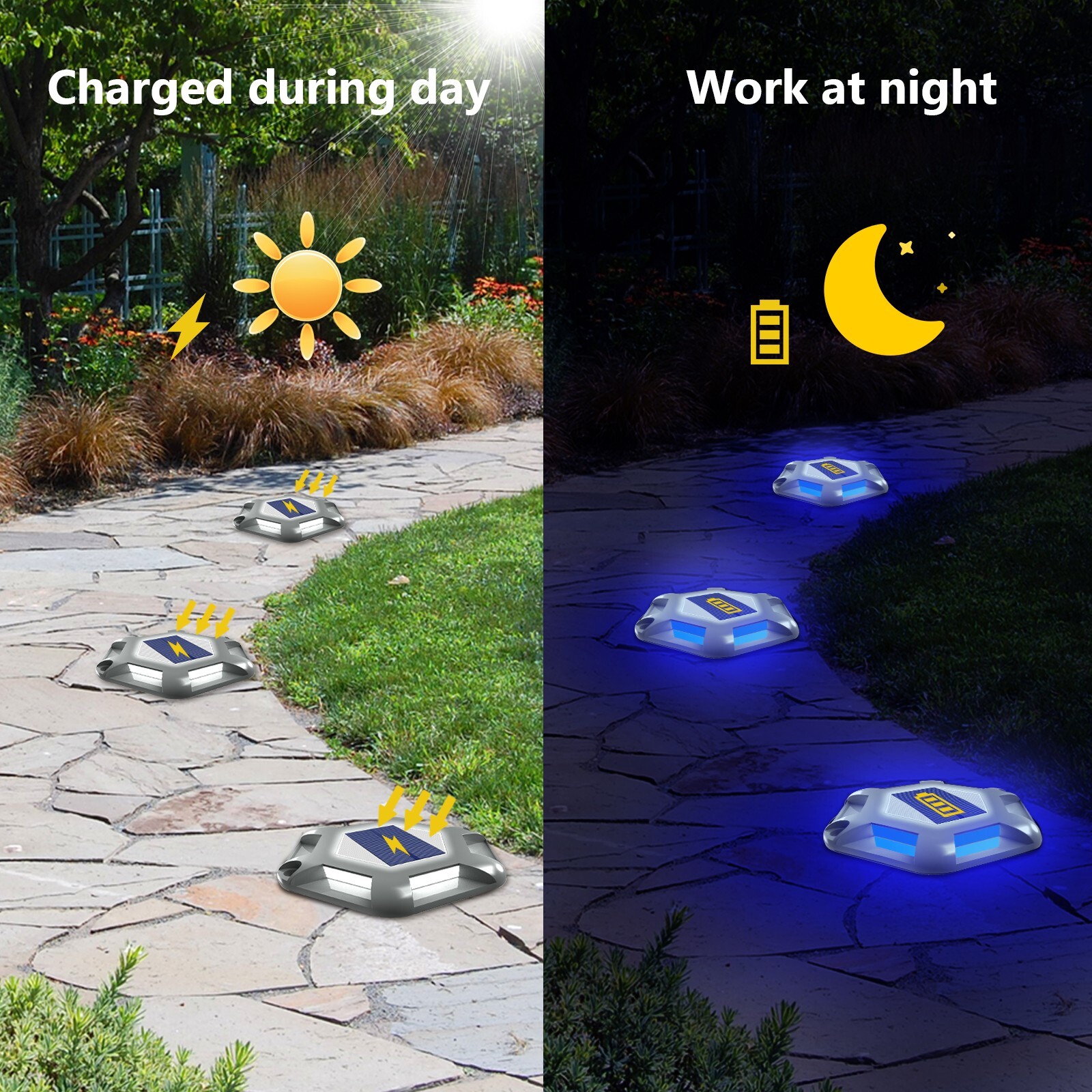 12 Pack Solar Deck Lights Outdoor Solar Driveway Dock Lights Step Lights