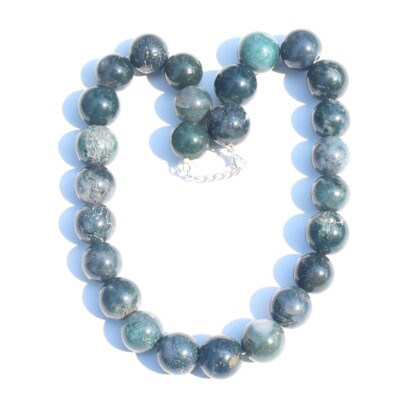 1231.Cts Superb Magnifient Best  Moss Agate Beaded Huge Size Necklace VK 10 E552
