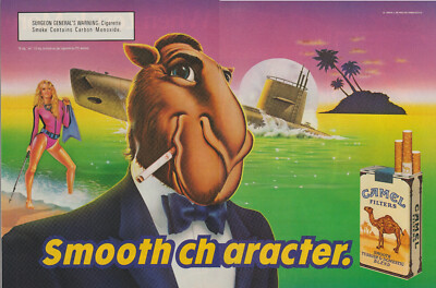 camel cigarettes subliminal messages 1974 Sexy Redhead Woman Would He Walk A Mile vintage Print AD 1989 Camel Cigarettes - Joe