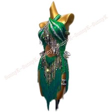 jz Handmade Women Samba Ballroom Swing Salsa Rumba Latin Dance Dress RHYTHM