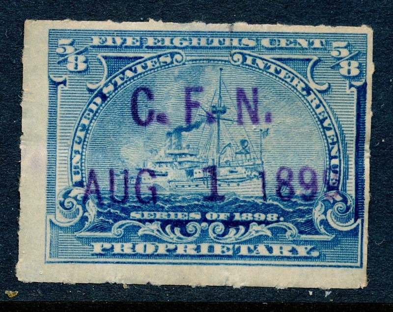 99c Start! US Revenue Stamp Battleship RB23 C.F.N. 1899 cancel