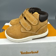 Timberland Toddle Tracks Hook Loop Wheat Nubuck Leather Boots Toddler Size 4 New